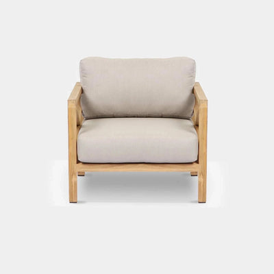 Harvard Outdoor Lounge 1 Seater Sofa with recycled teak frame and Sunbrella cushions.