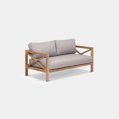 Harvard Outdoor Lounge 2 Seater Sofa with recycled teak frame and Sunbrella cushions.