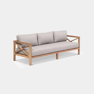 Harvard Outdoor Lounge - 3 Seater Outdoor Sofa with recycled teak and Sunbrella cushions.
