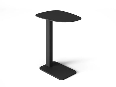 Tucino Outdoor Side Table in charcoal finish, sleek aluminum design for outdoor spaces.
