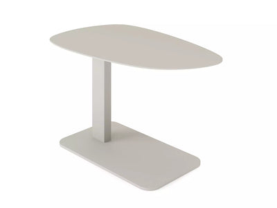 Tucino Outdoor Side Table with sleek modern design in white aluminum finish.