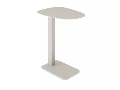 Tucino Outdoor Side Table in white, 100% aluminum, modern design.