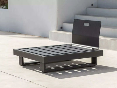 Bari Light Outdoor Lounge - 1 Seater, sleek charcoal aluminum frame, modular design, perfect for creating a personalized outdoor space.