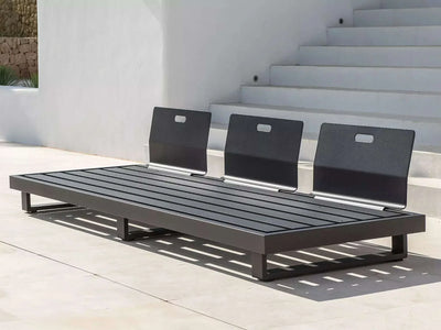 Bari Light Outdoor Lounge - 3 Seater Sofa with charcoal aluminum frame, ideal for outdoor spaces.