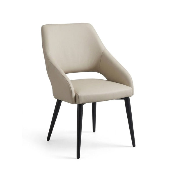 Paige Leather Dining Chair in wheat color with leather upholstery
