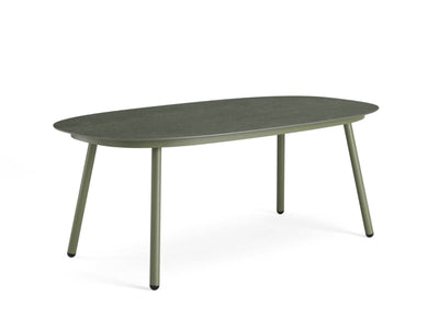 Palma outdoor ceramic dining table with Green Matt frame and Chester Green ceramic top