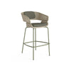 Palma outdoor wicker bar chair in Green Matt with Forest Fog wicker and Cedrus cushion