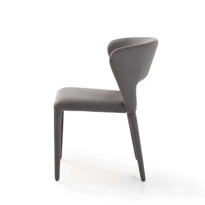 Pari Fabric Dining Chair in Regis Smoke with fully upholstered design and ergonomic steel frame