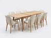 Kai Fabric Dining Chair with Milan Ecru fabric and polished rubberwood legs