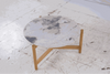 Patagonia Outdoor Coffee Table with wooden base and marbled stone surface.