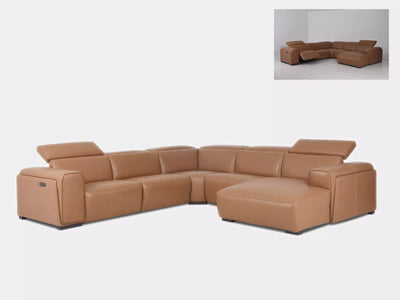 Pollock 6 Seater Corner Sofa with Recliner and Chaise