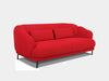 Poppy 2.5 Seater Sofa in vibrant red fabric with sleek black legs.