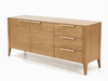 Porto Buffet in natural oak with optional white marble ceramic top, elegant modern dining storage furniture