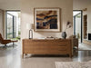 Porto Buffet in American Black Walnut with optional white marble ceramic top, modern dining storage unit