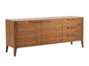 Porto Buffet modern dining furniture with white marble ceramic top and American Black Walnut finish