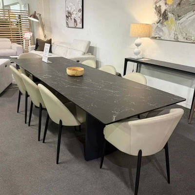 President Italian ceramic top dining table with cream chairs in modern living room clearance sale