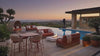 Video of Palma outdoor bar set, canasta outdoor sofas and Palma outdoor daybed on a poolside setting