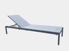 Riva Sun Lounger with adjustable backrest and sleek metal frame in light gray color