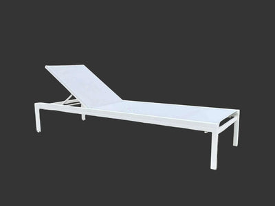 Riva Sun Lounger white adjustable outdoor reclining chair