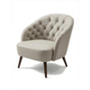 Silver Grey Rose Leather Club Armchair with button-tufted back and rounded silhouette, elegant Lora Swivel Armchair design