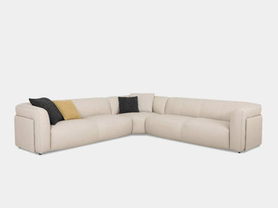 Roso 5 Seater Corner Sofa in beige with deep cushions and modular L-shape design for modern living spaces