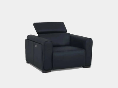 Rothko 1.25 Seater Sofa in black with adjustable backrest.