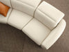 Royale 3 Seater Curved Recliner Sofa in cream leather, showcasing stylish design and plush seating.
