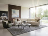 Mayo Armchair with modern swivel base and dual-texture upholstery in compact design