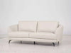 Saphyre 2.5 Seater Sofa in white leather, minimalist design, plush cushions, elegant slim legs.