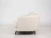 Saphyre 2.5 Seater Sofa in white leather with slim legs, side view.