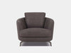 Saphyre 1 Seater Sofa with curved silhouette and plush cushioning in modern design.