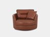 Saphyre 1 Seater Sofa in luxurious leather with curved design.