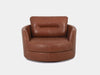 Saphyre 1 Seater Sofa in brown leather with sleek, curved design and plush cushioning for modern homes.