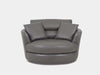 Saphyre 1 Seater Sofa in elegant leather with curved design and plush cushions, ideal for modern interiors.