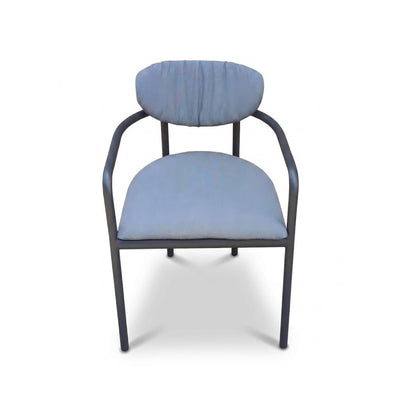 Scotland Outdoor Dining Chair with charcoal aluminium frame and soft grey cushioned seat and backrest for outdoor use