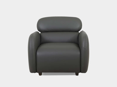 Sequence Leather Armchair, front view, sleek design, 86 cm width.