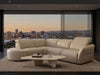 Serena 3.75 seater recliner corner sofa in premium leather with one inbuilt recliner and open end design