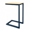 Sierra Outdoor Teak C Side Table with teak wood top and powder-coated aluminium frame in charcoal color
