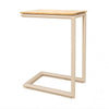 Sierra Outdoor Teak C Side Table with teak wood top and charcoal powder-coated aluminium frame