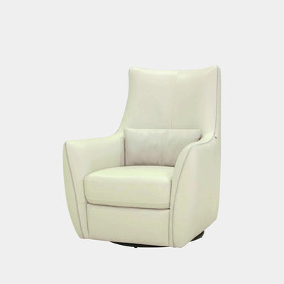 Sirius Leather Armchair in white with high back and clean lines.