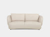 Sussex 2.5 Seater Curved Sofa in beige leather with soft sculptural design and rounded arms