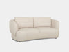 Sussex 2.5 Seater Curved Sofa in cream leather with soft sculptural design and rounded arms for modern comfort