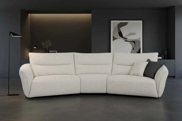 Swan Lily 3.5 Seater 30° Curved Sofa in modern design with detailed dimensions