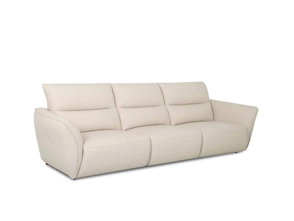 Swan Lily 3.75 Seater Leather Sofa in brown with plush cushions and wide seating