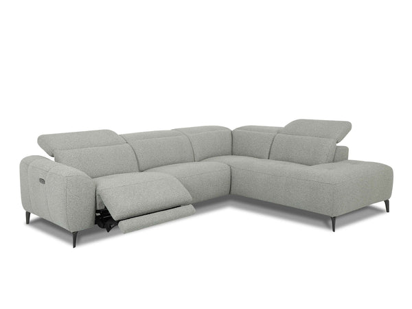 Ethan 5 seater open corner sofa in premium leather with reclining seats and multiple color options