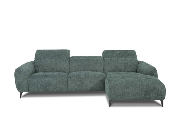 Ethan 5 Seater Open Corner Sofa in premium leather with chaise in multiple colours