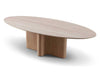 Tellaro Ceramic Dining Table with 6mm ceramic top and ash veneer base in oval shape