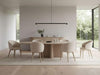 Tellaro ceramic dining table with 6mm ceramic top and ash veneer in modern dining room setting