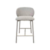Theo Bar Chair with matte grey steel frame and ecru fabric upholstery for modern kitchen and bar seating