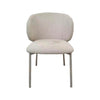 Theo Dining Chair with matte grey steel frame and ecru fabric upholstery in modern dining room